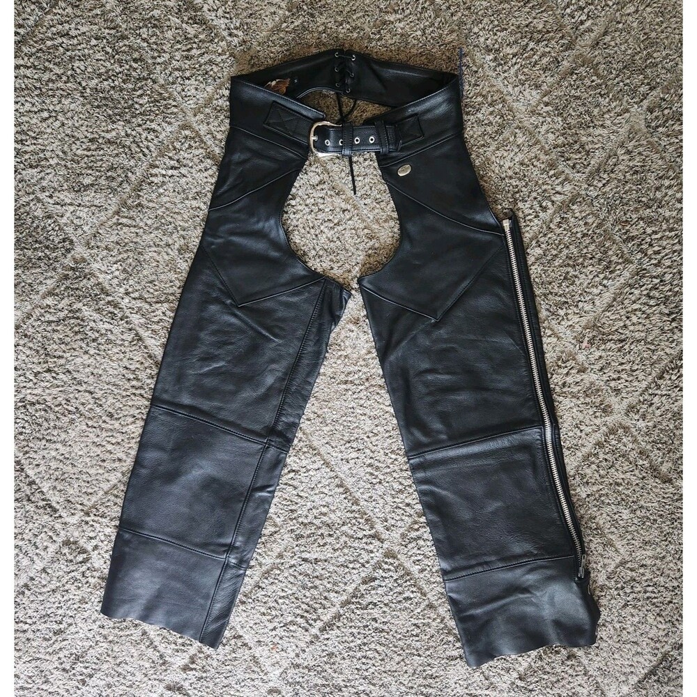 Harley Davidson MEDIUM Genuine Leather Riding Chaps - Made in USA